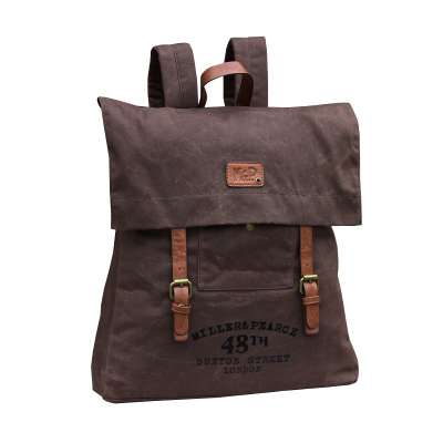 Retro vintage korean waxed canvas backpack bag