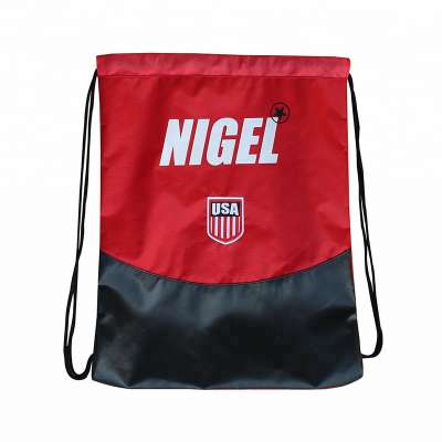 Customized logo printed polyester drawstring bag for promotion