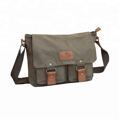 Casual fashion canvas courier bag for man