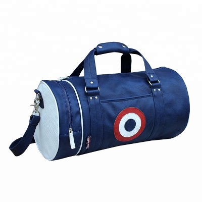 Luxury water proof round PU leather gym bag