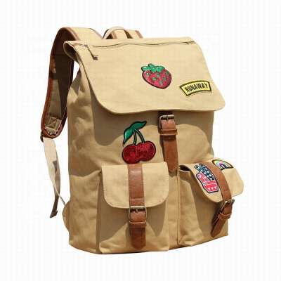 Good design school canvas backpack for college girls