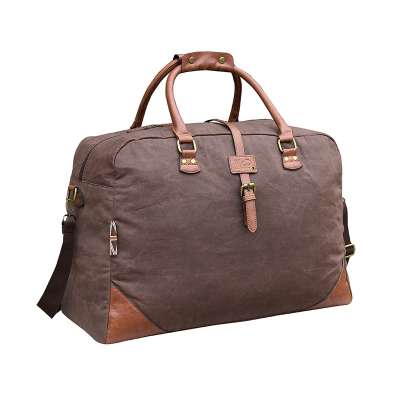 Hot sales retro waxed canvas duffel sports bag for daily use